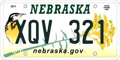 NE license plate XQV321