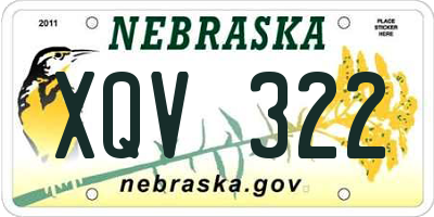 NE license plate XQV322