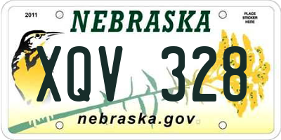 NE license plate XQV328