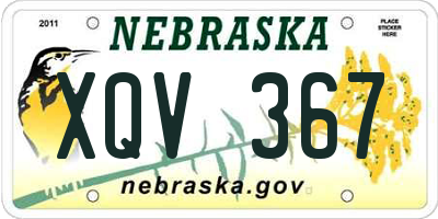 NE license plate XQV367