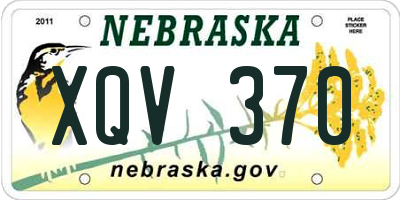 NE license plate XQV370