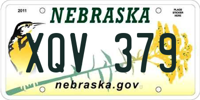 NE license plate XQV379