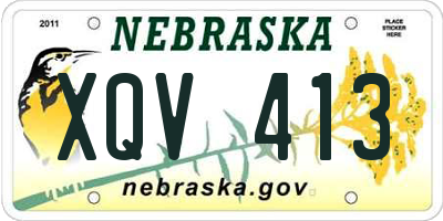 NE license plate XQV413