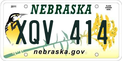 NE license plate XQV414