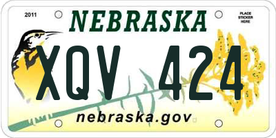 NE license plate XQV424