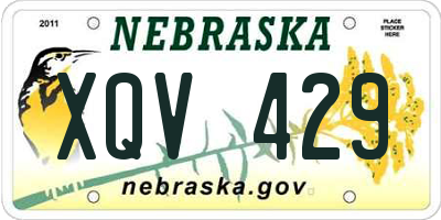 NE license plate XQV429