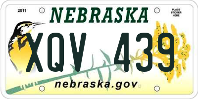 NE license plate XQV439