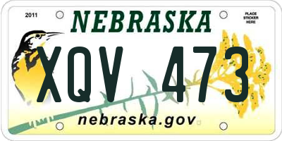 NE license plate XQV473