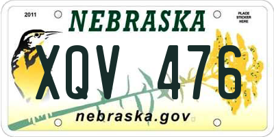 NE license plate XQV476