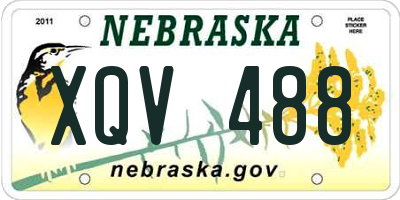 NE license plate XQV488