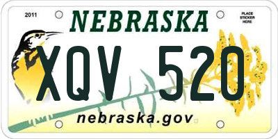 NE license plate XQV520