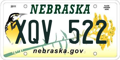 NE license plate XQV522