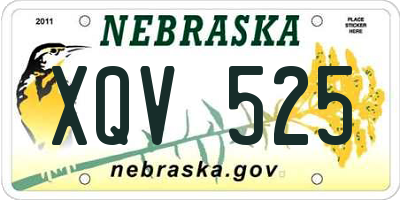 NE license plate XQV525