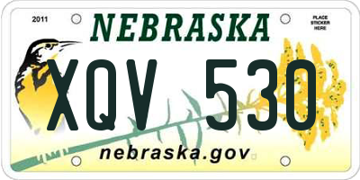 NE license plate XQV530