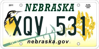 NE license plate XQV531