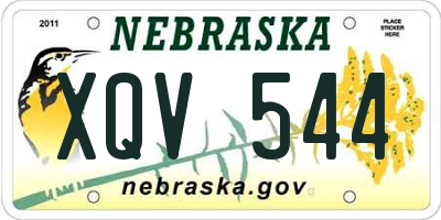 NE license plate XQV544