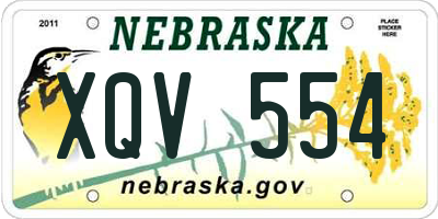 NE license plate XQV554