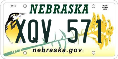 NE license plate XQV571