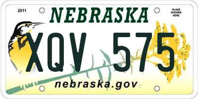 NE license plate XQV575