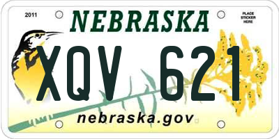 NE license plate XQV621