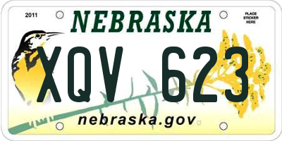 NE license plate XQV623