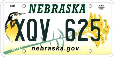 NE license plate XQV625