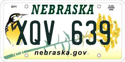 NE license plate XQV639