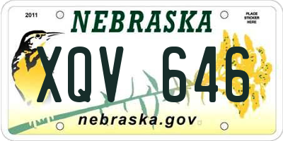 NE license plate XQV646