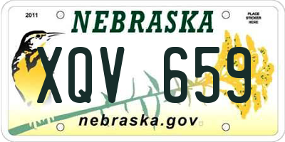 NE license plate XQV659
