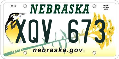 NE license plate XQV673