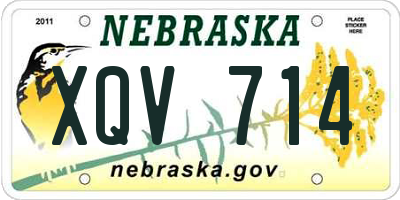 NE license plate XQV714