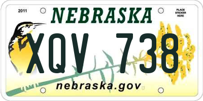 NE license plate XQV738
