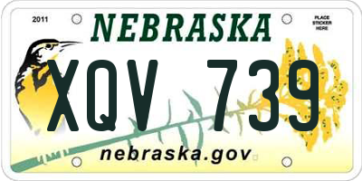NE license plate XQV739