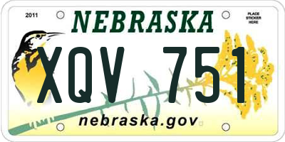 NE license plate XQV751
