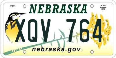 NE license plate XQV764