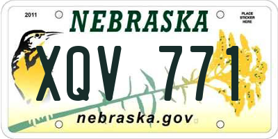NE license plate XQV771
