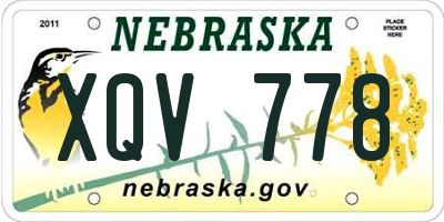 NE license plate XQV778