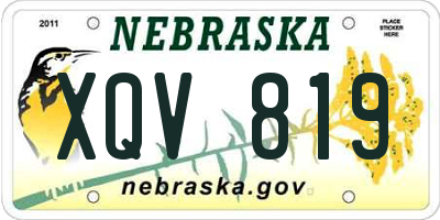 NE license plate XQV819