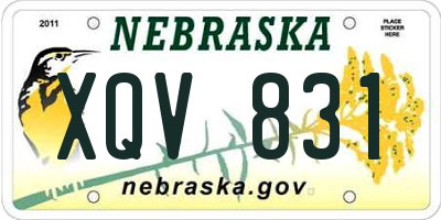 NE license plate XQV831