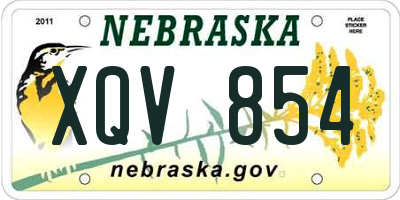 NE license plate XQV854