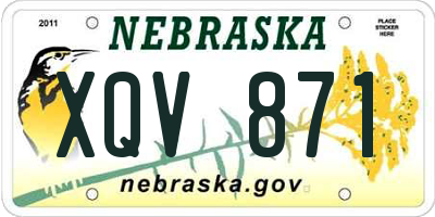 NE license plate XQV871