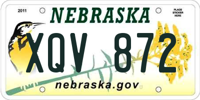 NE license plate XQV872