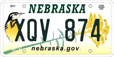NE license plate XQV874