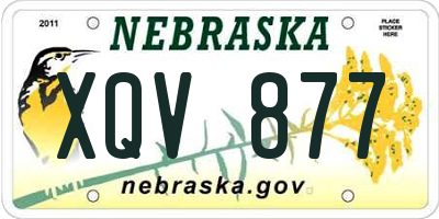 NE license plate XQV877