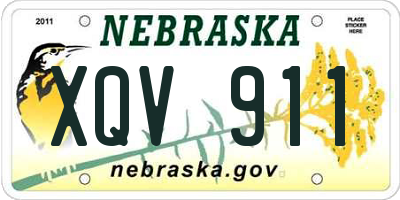 NE license plate XQV911