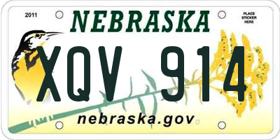 NE license plate XQV914