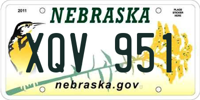NE license plate XQV951