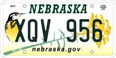 NE license plate XQV956