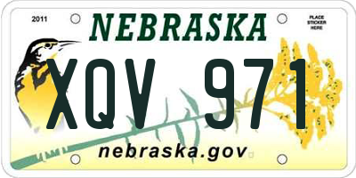 NE license plate XQV971