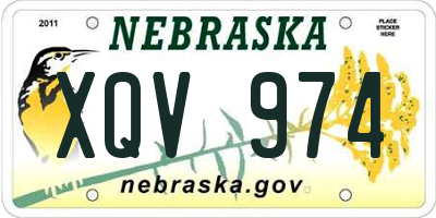 NE license plate XQV974